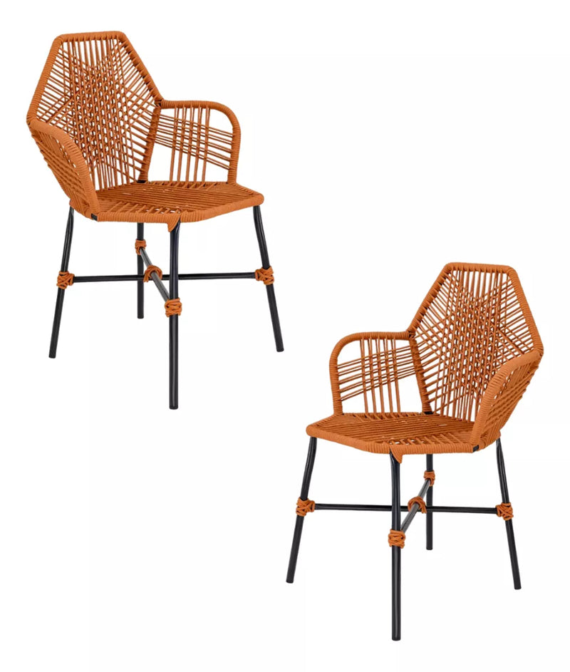 Kit 2 Cadeiras Tropicália em Corda Náutica