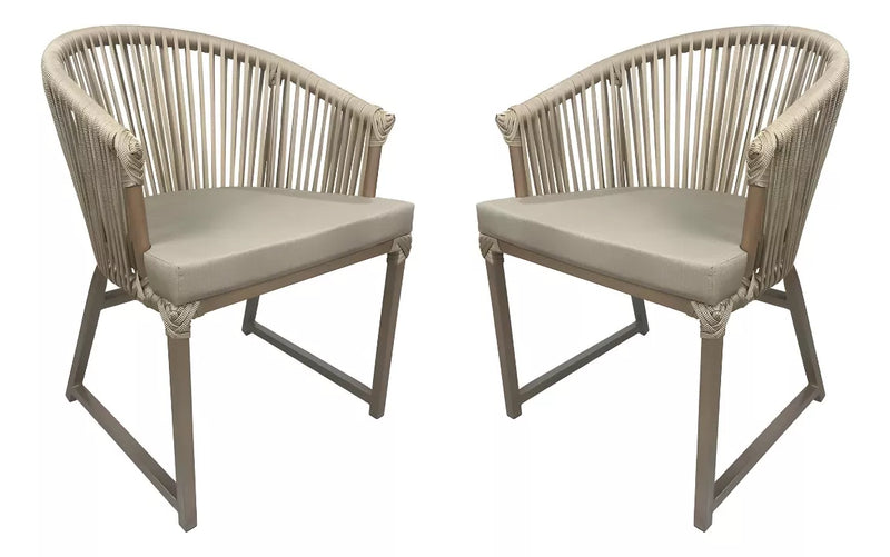 Kit 2 Poltronas Paris em Alumínio e Corda Náutica