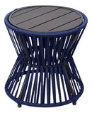 Kit com 2 Poltronas Paris e mesinha de centro em Alumínio e Corda Náutica