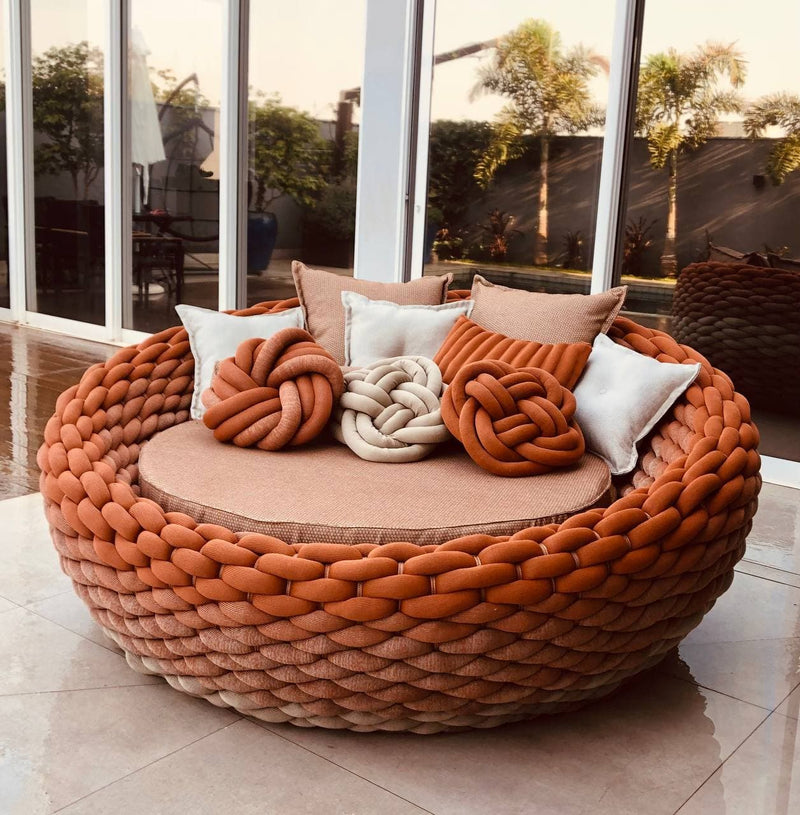 Chaise Orbital em Tricô Náutico e Alumínio