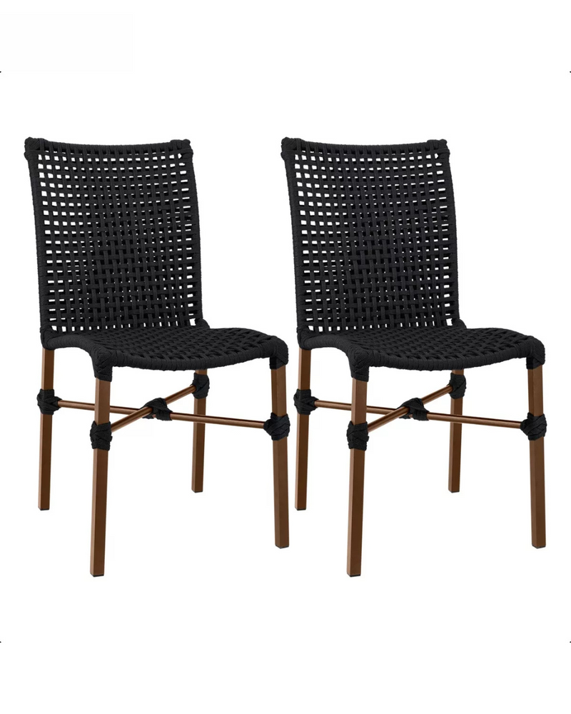 Kit com 2 Cadeiras em Aço Carbono e Corda Náutica