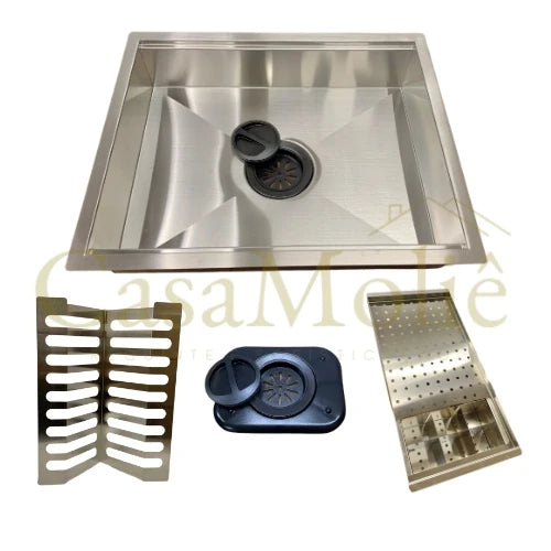 MEGAPROMOÇÃO! Calha Úmida Inox Escovado Gourmet 50x40 c/ Acessórios