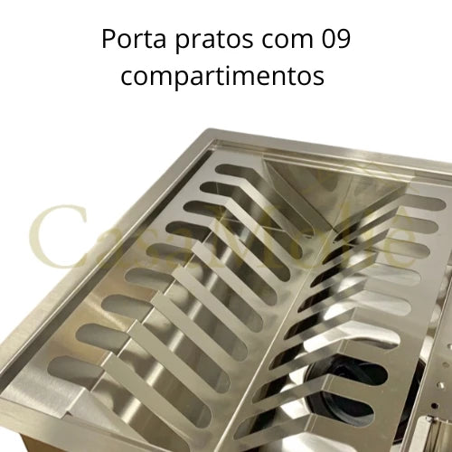 MEGAPROMOÇÃO! Calha Úmida Inox Escovado Gourmet 50x40 c/ Acessórios