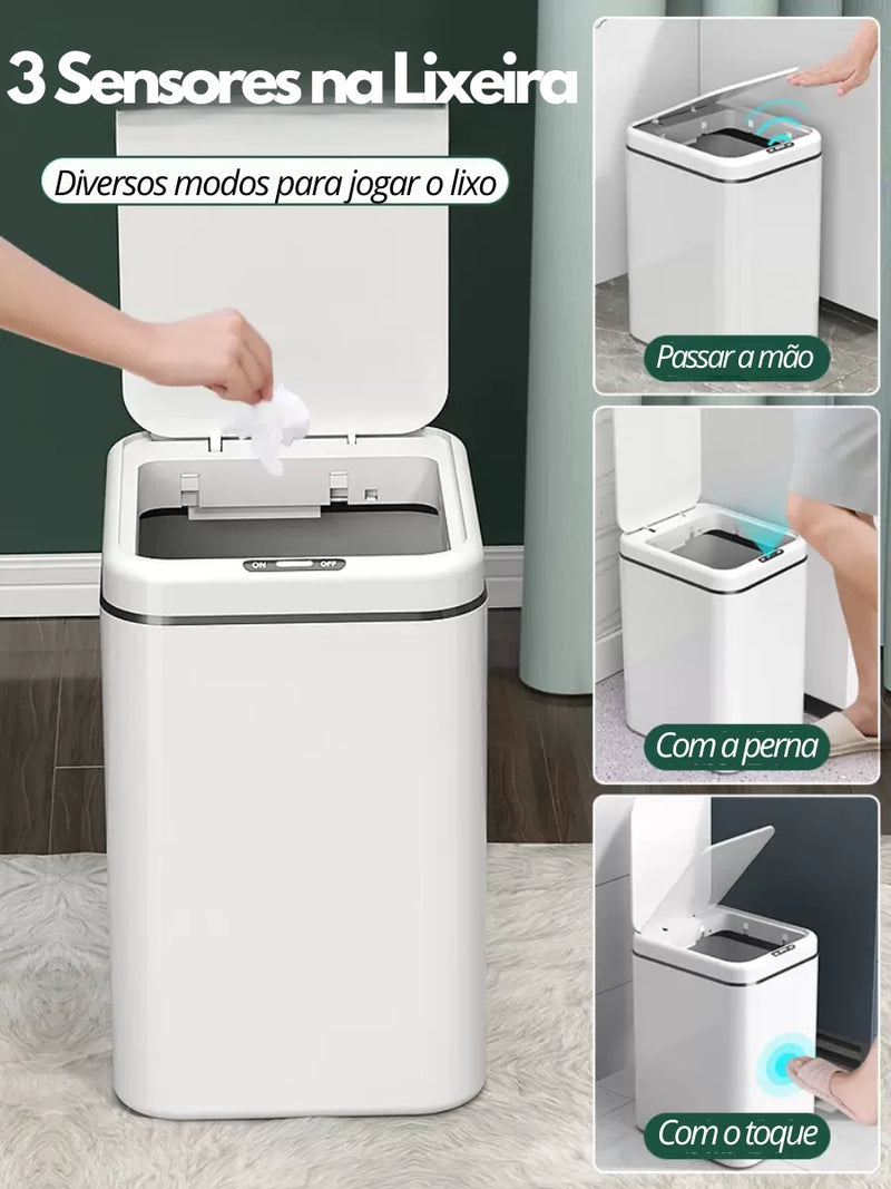 Lixeira com Sensor Automático de Toque e Movimento