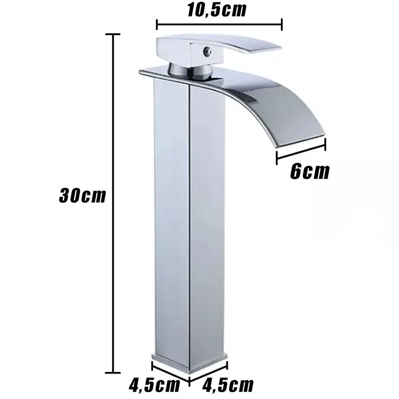 Torneira alta Premium Pia/lavabo cascata monocomando quente/fria