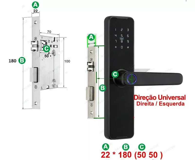 Fechadura Eletrônica Digital Wi-Fi com Câmera e Biometria