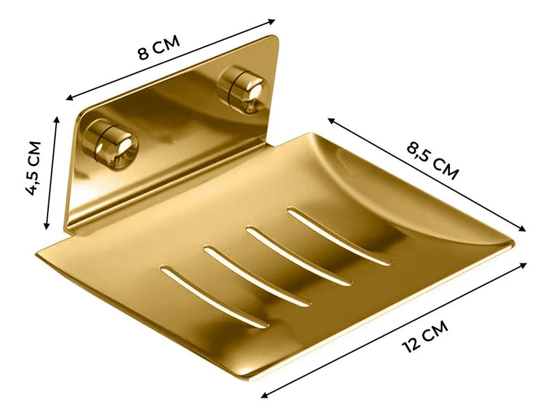 Saboneteira Gold luxo em aço inox