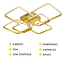 Lustre Grande Premium 70x58cm 70W Gold com controle