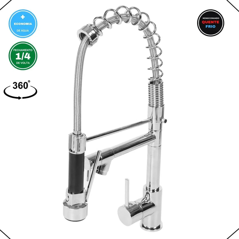 Torneira de cozinha Premium Extensível 50cm Inox