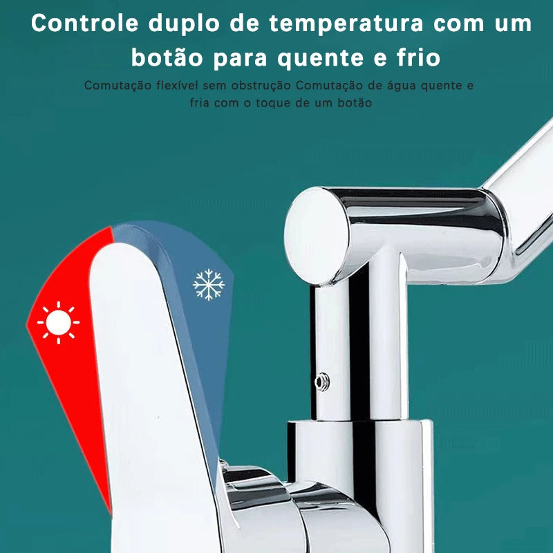 Torneira Luxo Retrátil Quente/Frio Aço inox