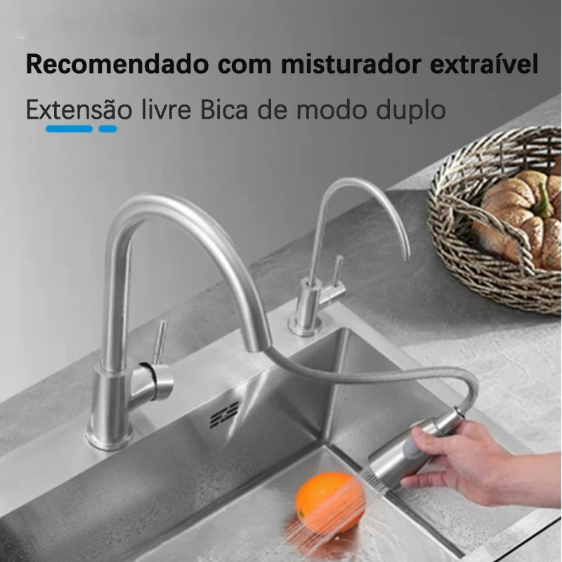 MEGAPROMOÇÃO! Cuba Gourmet Inox com Acessórios Prata / Preto (3 tamanhos)