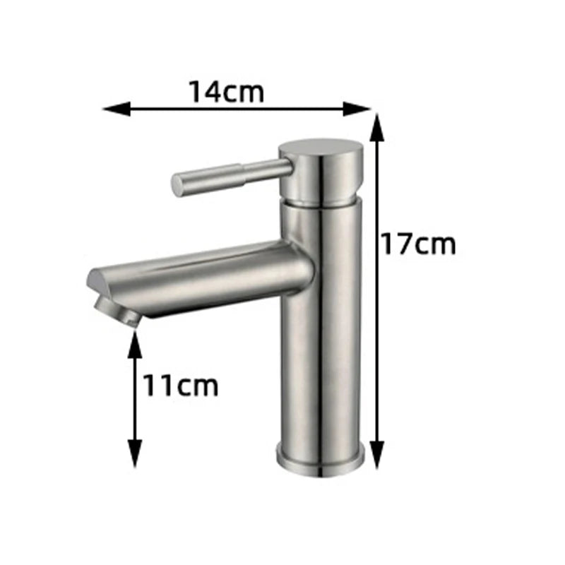 Torneira água fria em aço inox para banheiro