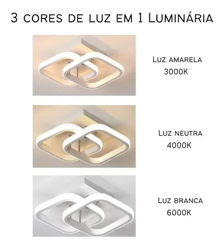 Luminária de teto Sobreposta Bivolt Led