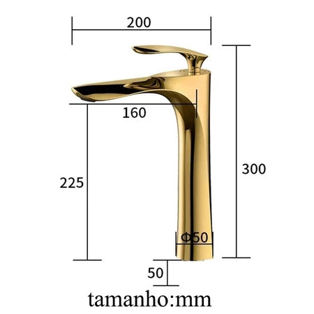 Torneira Monocomando Gold Bica alta