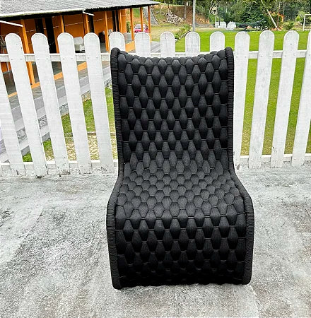 Conjunto Malibu: 2 Poltronas em Alumínio e Tricô Náutico + Mesa em Tricô Náutico